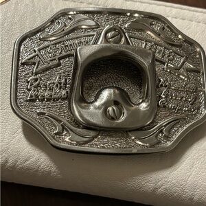 Silver Belt Buckle with Opener